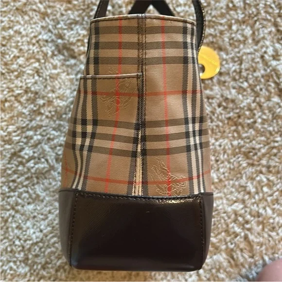 Burberry Beige and Brown Checkered Tote - Picture 5 of 13